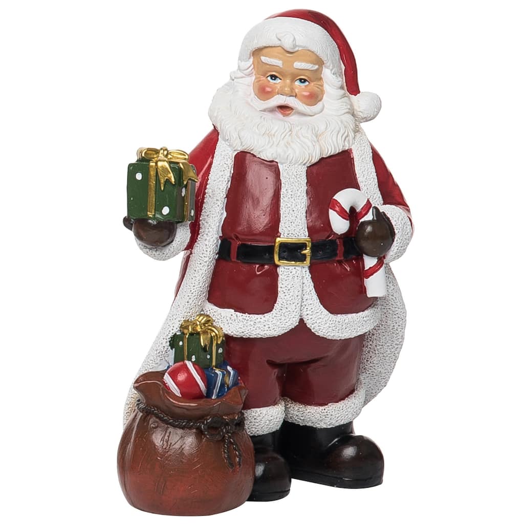 Transpac Resin 6.7 in. Multicolored Christmas Jolly Santa Figurine