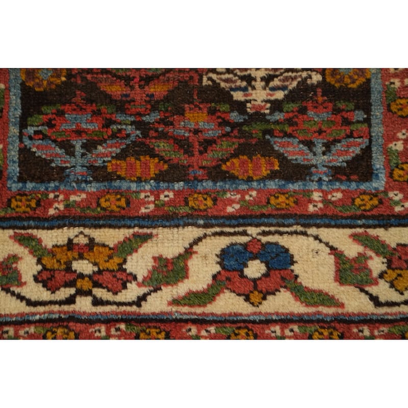 Hand Knotted Oriental 100% Wool Carpet Traditional Floral Brown Bakhtiari Runner Rug - 15' 11'' X 3' 0''
