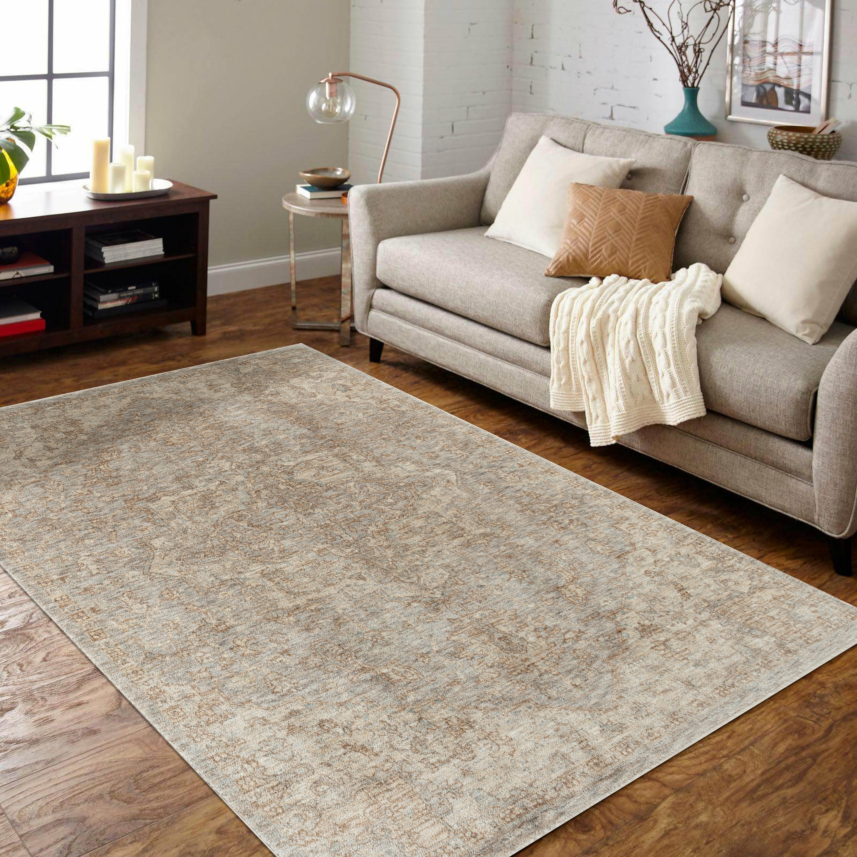 MDA Rugs Stellios Collection Grey/Beige Transitional Area Rug