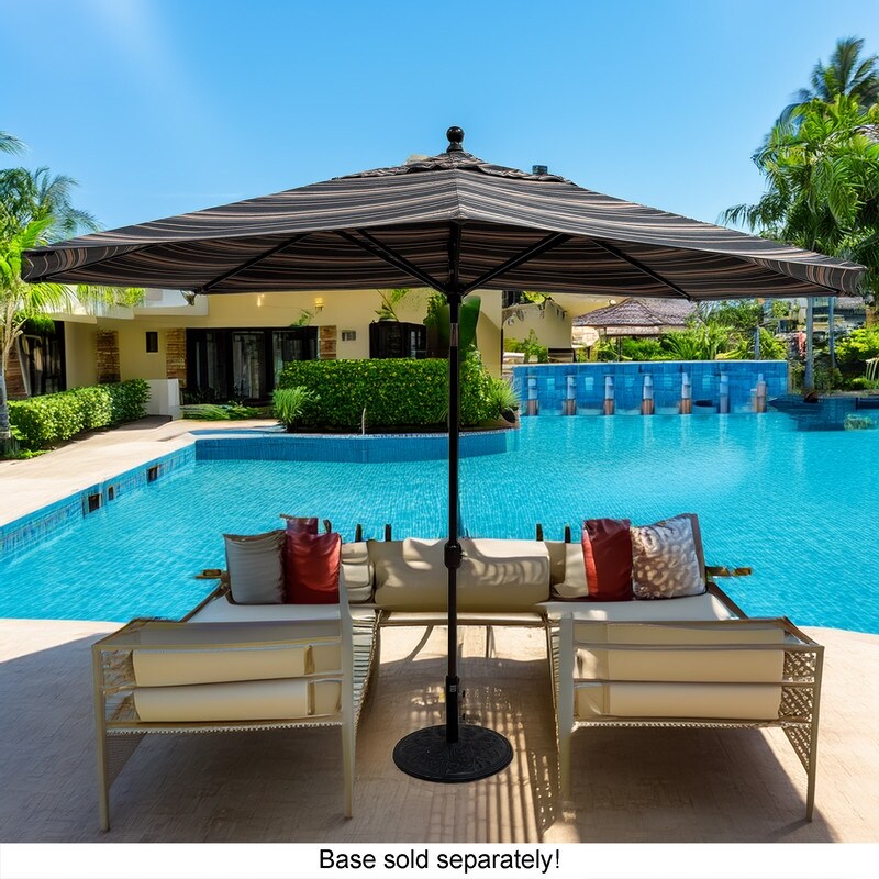 Tropishade 8x11' Alum Black Umbrella, Sunbrella 58002 Stanton Greystone ...