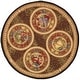 preview thumbnail 2 of 6, SAFAVIEH Handmade Chelsea Porsche French Country Wool Rug 3' Round - Black/Brown - Round