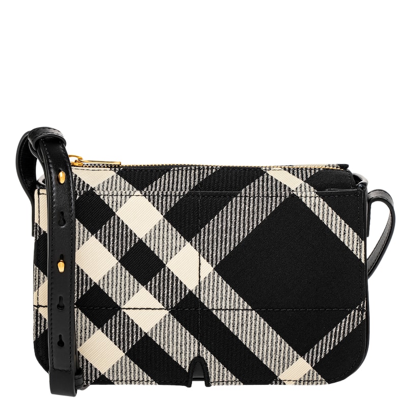 Burberry Small Snip Crossbody Bag - Black and White Check