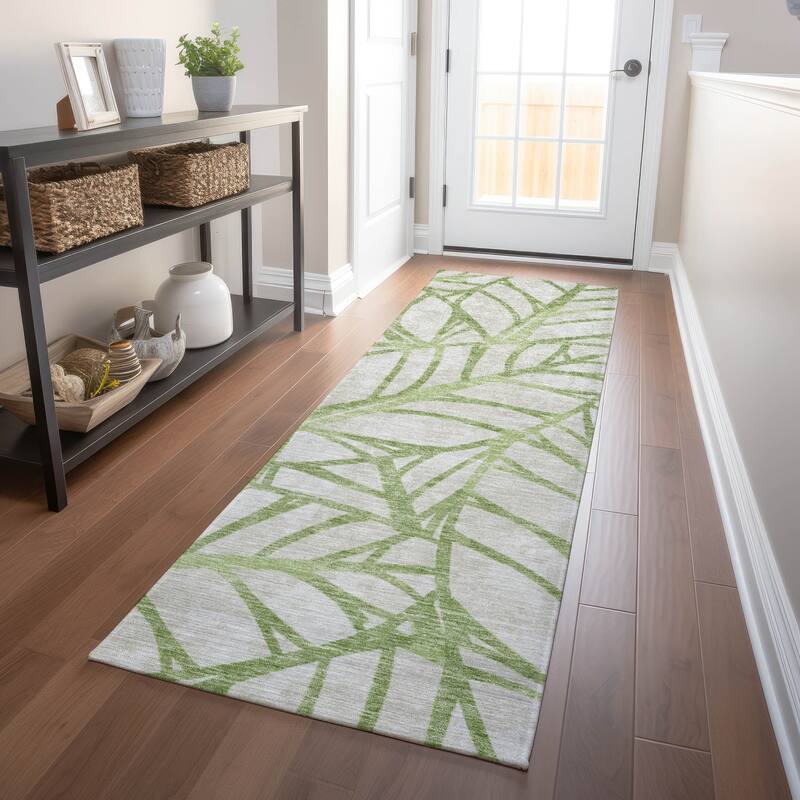 Premium Washable Super Soft Modern Palm Mayfield Rug - Aloe - 2' 3" x 7' 6" - Runner