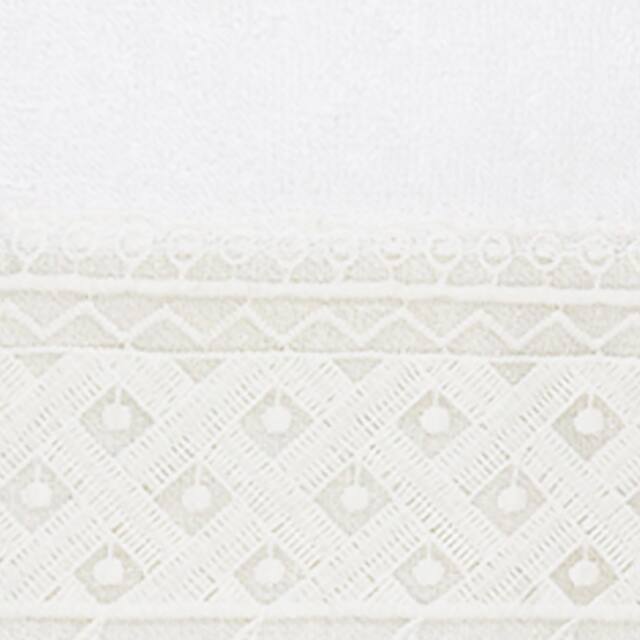 Authentic Hotel and Spa 100% Turkish Cotton Aiden White Lace Embellished Hand Towel