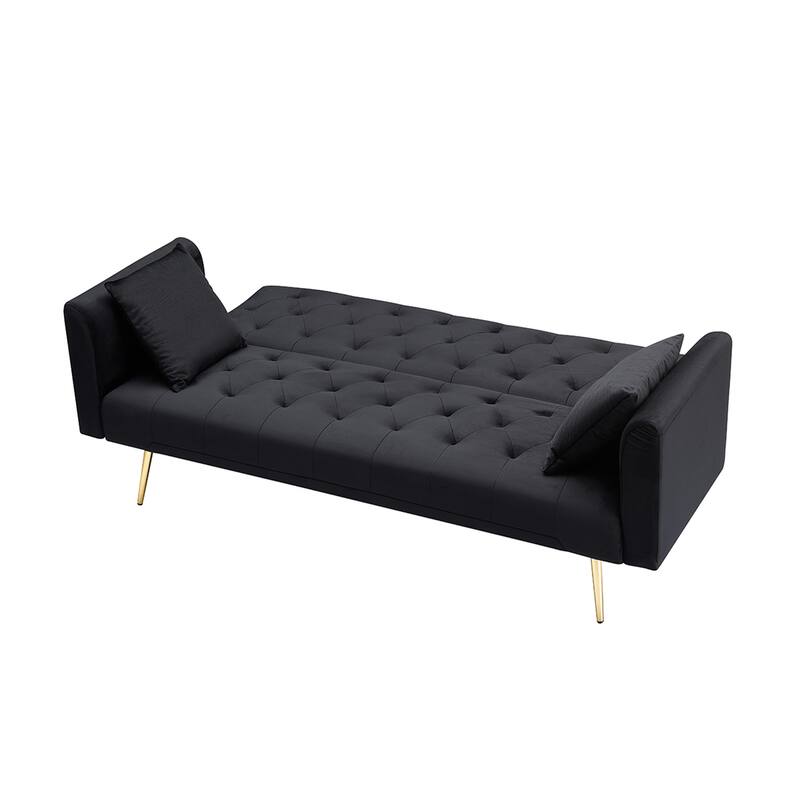 71” Velvet Couch Folding Tufted Sofa Bed for Living Room and Bedroom