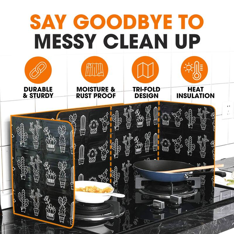 Cheer Collection Set of 2 Foldable Aluminum Oil Splatter Guard Plates