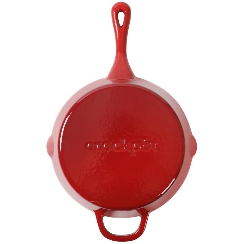 Crock-Pot Artisan 10 Inch Enameled Cast Iron Round Skillet in Gradient Red