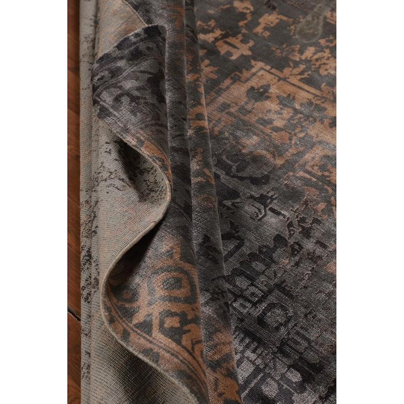 Contemporary Abstract Modern Area Rug Hand-Knotted Wool Carpet - 6'6" X 9'9"