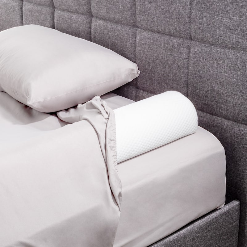 Toddler Bed Bumper - Mattress Barrier Cushion for Twin, Full, Queen, and King Beds - Washable Cover by Bluestone (White) - White