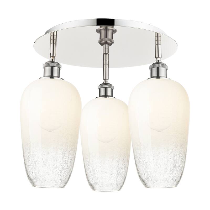 Innovations Lighting Endless Possibilities Ballston - Brookhaven Flute - 3 Light 19" Flush Mount - Polished Nickel/Opal