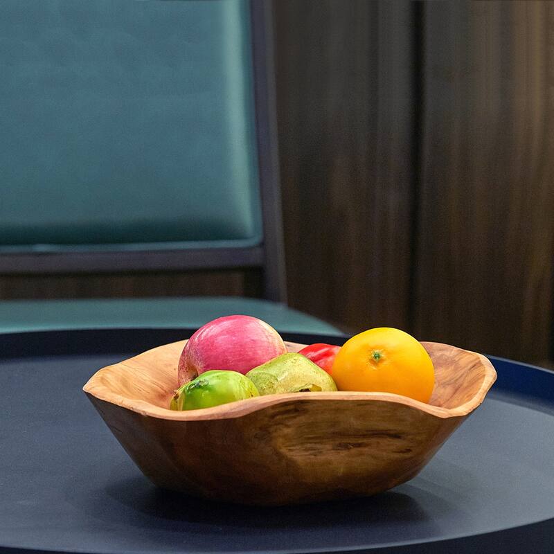 Greenage Cedar Fruit Bowl, Wooden Storage Natural Crafts Serving Bowls