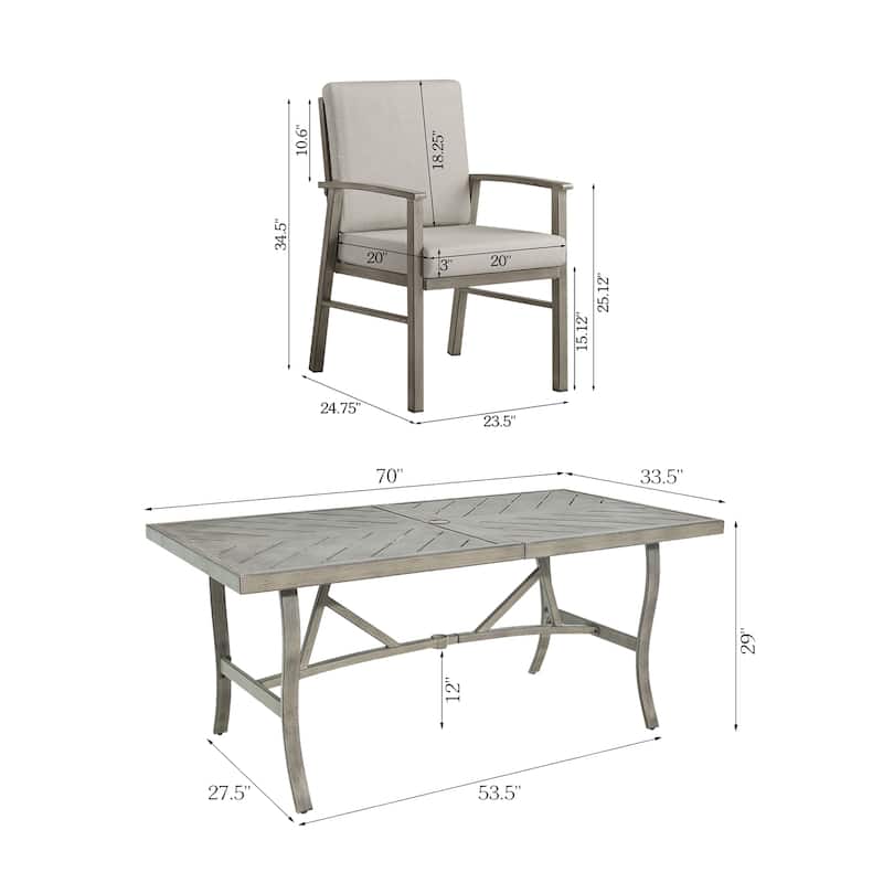Outdoor Dining Set, 7 Pieces Patio Furniture Set