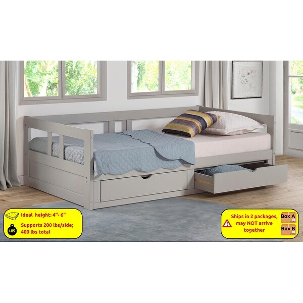 Melody expandable twin to king trundle daybed with storage drawers discount