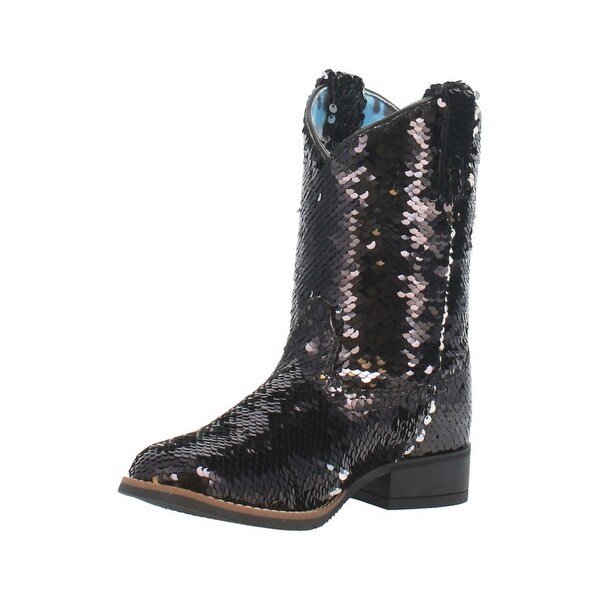 sequin black booties