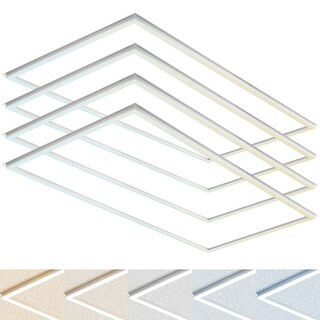 Luxrite 2x4 FT Edge-Lit Frame LED Panel Lights, 5CCT 3000K-6500K, 5200/6500/7800LM, Dimmable, Damp Rated, ETL (4 Pack)