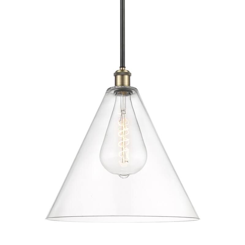 Innovations Lighting 516-1S-17-16 Berkshire Pendant Berkshire 16" Wide - Black Antique Brass / Clear