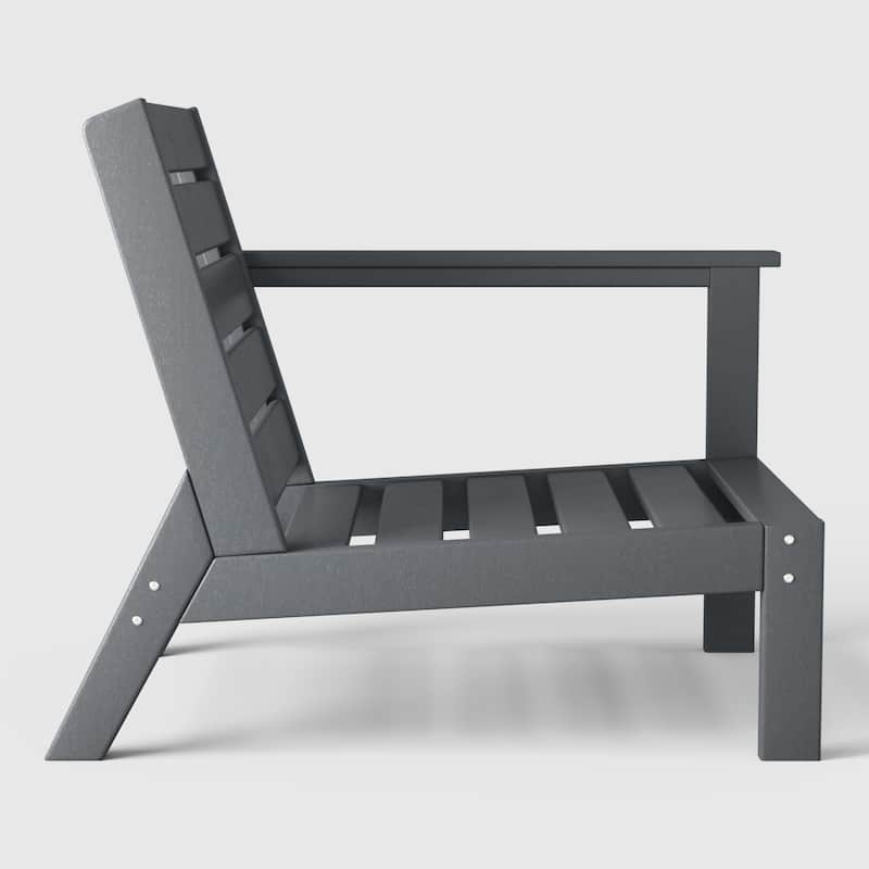 Polytrends Birchwood All Weather HDPE Outdoor Patio Deep Seating Right Arm Facing Chair