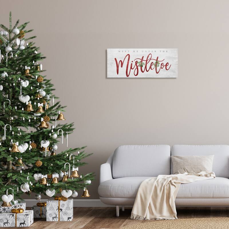 Stupell Meet Me Under Mistletoe Canvas Wall Art Design By Mollie B.