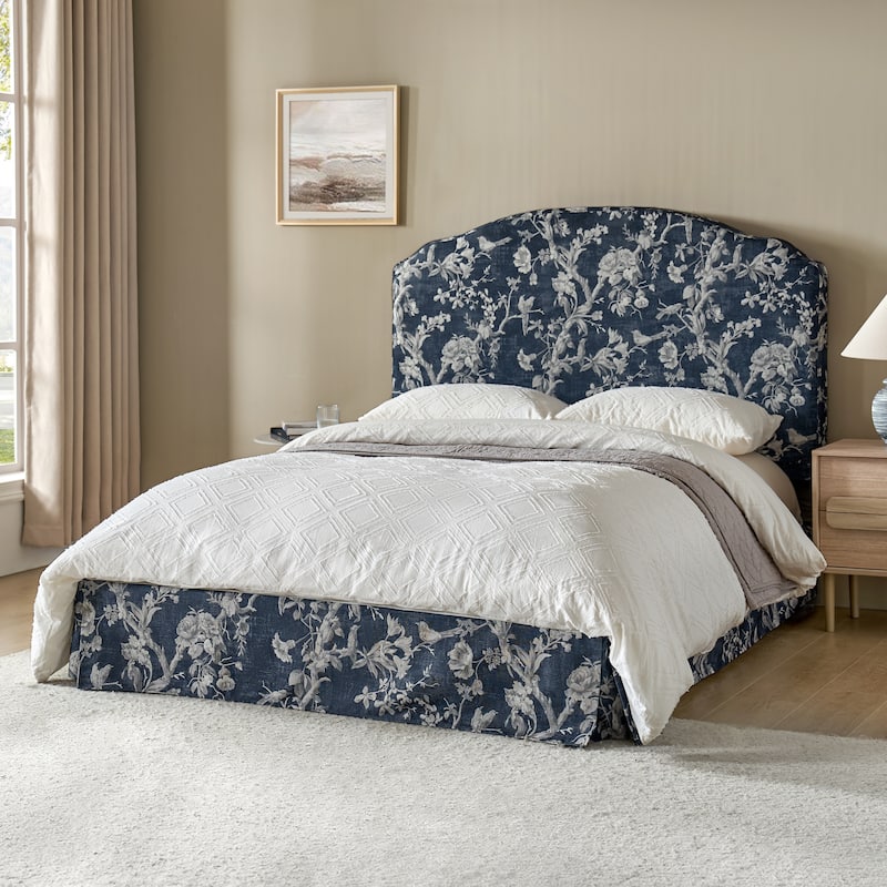 Kristian Traditional Bedroom Machine Washable Slipcovered Bed with Variety Fabric Choice Set-QB by HULALA HOME