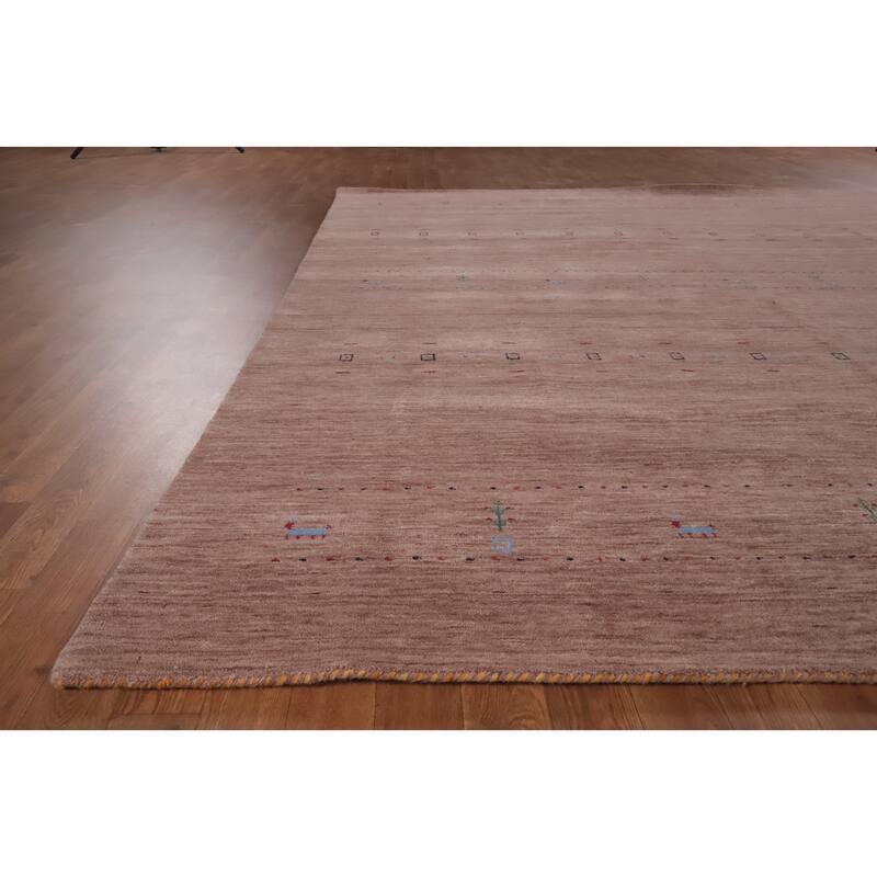 Hand Knotted Oriental 100% Wool Carpet Tribal Tribal Brown Gabbeh Area Rug - 10' 0'' X 7' 11''