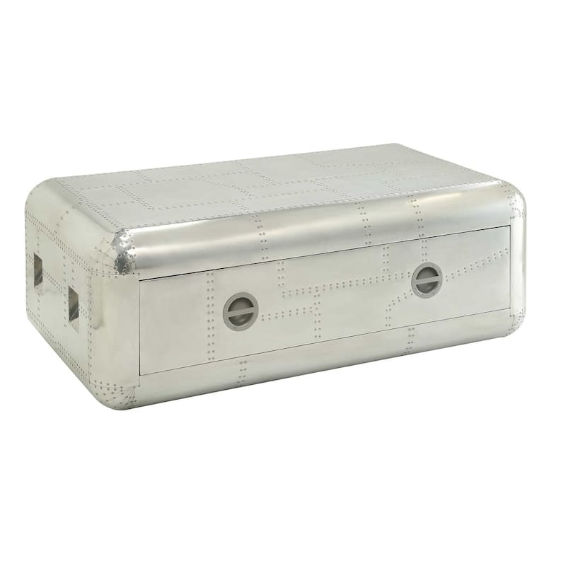 Bailee Aluminum 1-Drawer Coffee Table