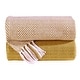 preview thumbnail 18 of 24, Cotton Throw Blankets All-Season Medium Weight | Set of 2 | Chevron Design (50''x60'') Mustard