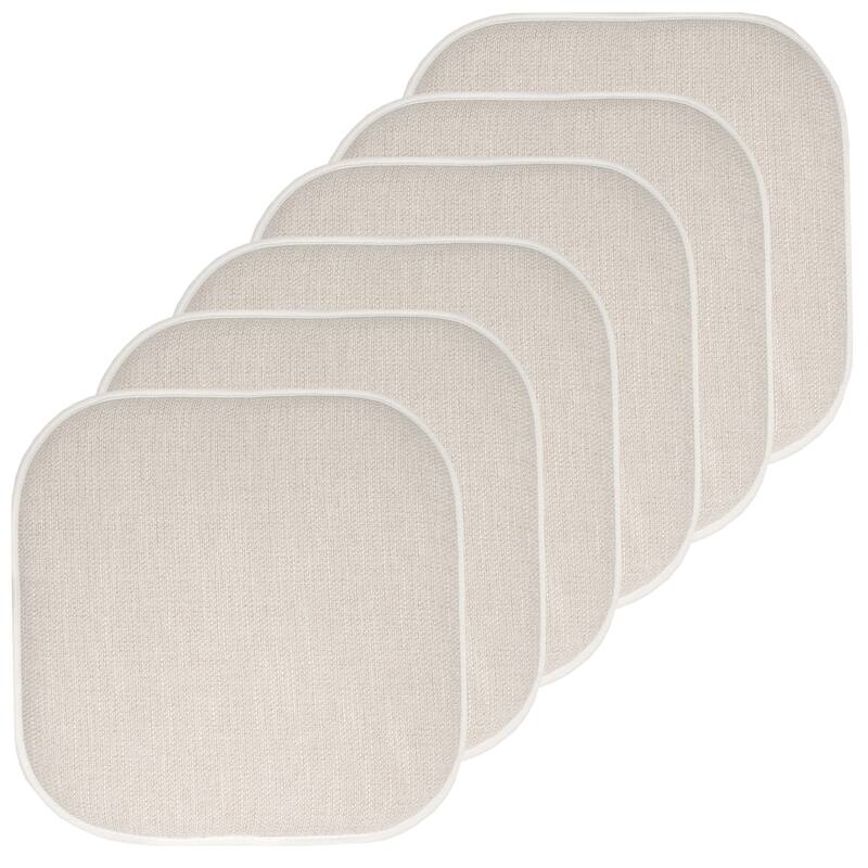 Alexis Memory Foam Chair Pads - Linen/Brown - Set of 6