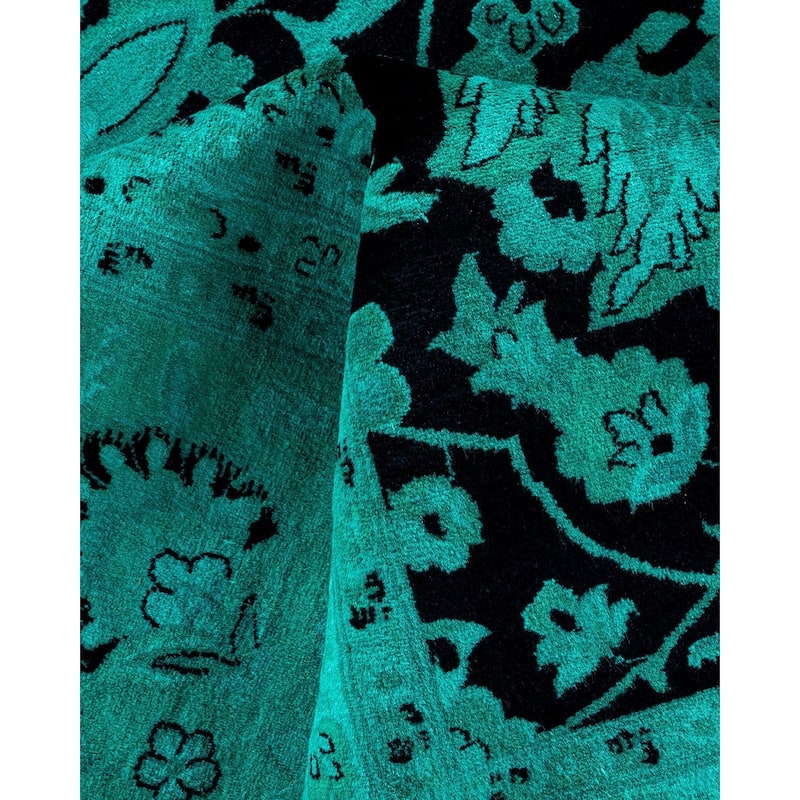 Fine Vibrance, One-of-a-Kind Hand-Knotted Area Rug - Black, 9' 0" x 12' 1" - 9' 0" x 12' 1"
