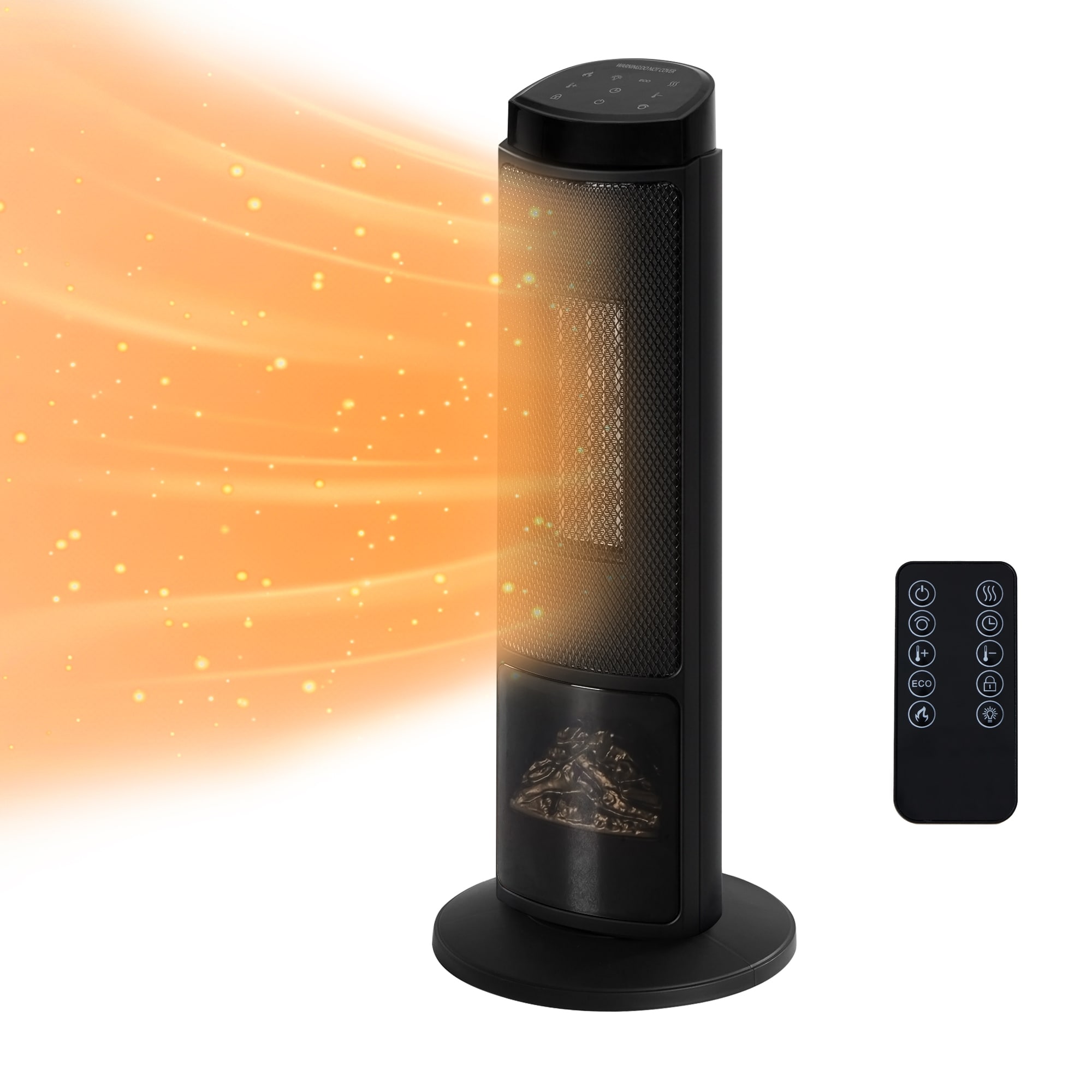 Space Heater, Electric Heaters with Thermostat and Remote, 12H Timer, 1500W PTC Ceramic Fast Safety Heat for Office Bedroom Home