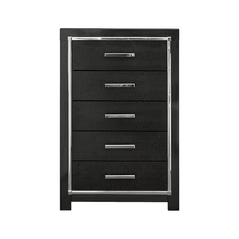 Kaydell Black Five Drawer Chest