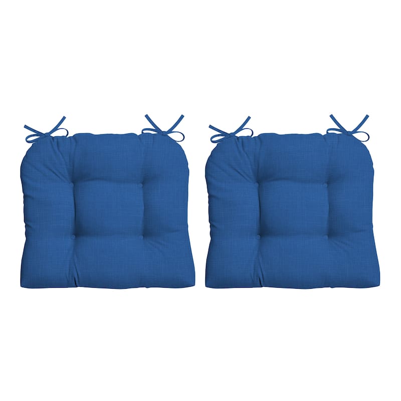 ARDEN Outdoor Wicker Chair Cushion - 18"L x 20"W - 2 Count - Cobalt Blue Texture