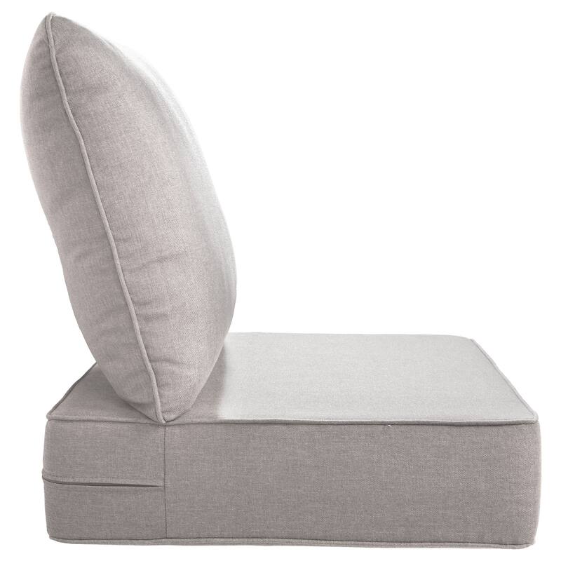 Gymojoy 24"x22"x6" Patio Thick Cushions & Pillows Set - Deep Seat Indoor/Outdoor Water & Fade Resistant
