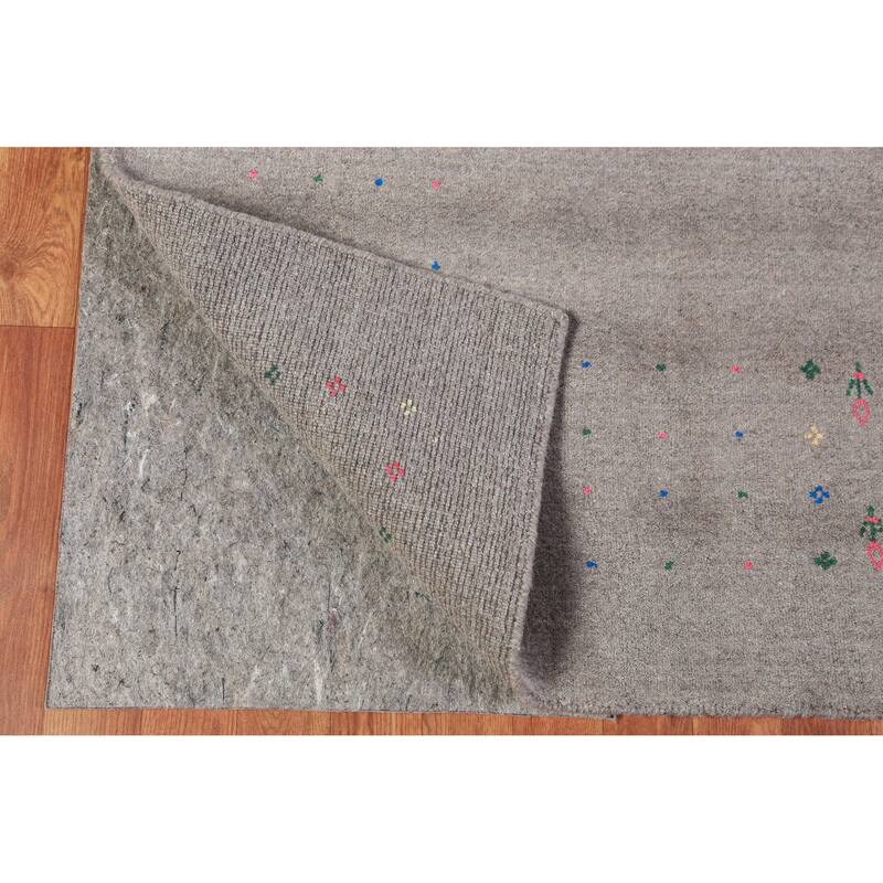 Hand Knotted Oriental 100% Wool Carpet Tribal Tribal Greys & Charcoal Gabbeh Area Rug - 10' 0'' X 8' 1''