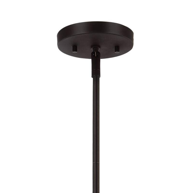 Jayden 37.5" 3-Light Industrial Farmhouse Rustic Iron/Glass Linear LED Pendant, Oil Rubbed Bronze/Clear by JONATHAN Y - 3 Light