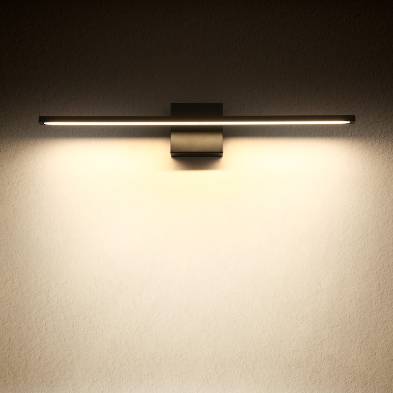 Modern Dimmable LED Black Bathroom Vanity Light Art Picture Wall Sconces - W27.6"xD3.9"xH4 .7"