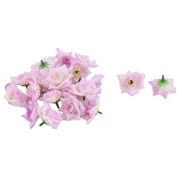 Wedding Fabric Artificial Flower Heads DIY Handcraft Ornament Light Purple 20pcs