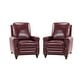 preview thumbnail 46 of 57, Cigar Mid-century Modern Genuine Leather Recliner with Solid Wood Legs and Nailhead Trim Set of 2 by HULALA HOME