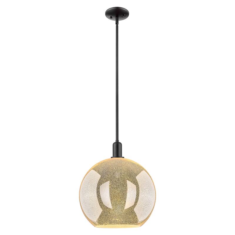 Innovations Lighting Endless Possibilities Arcadia - Athens - 1 Light 12" Stem Hung Mini Pendant - Mercury/Matte Black
