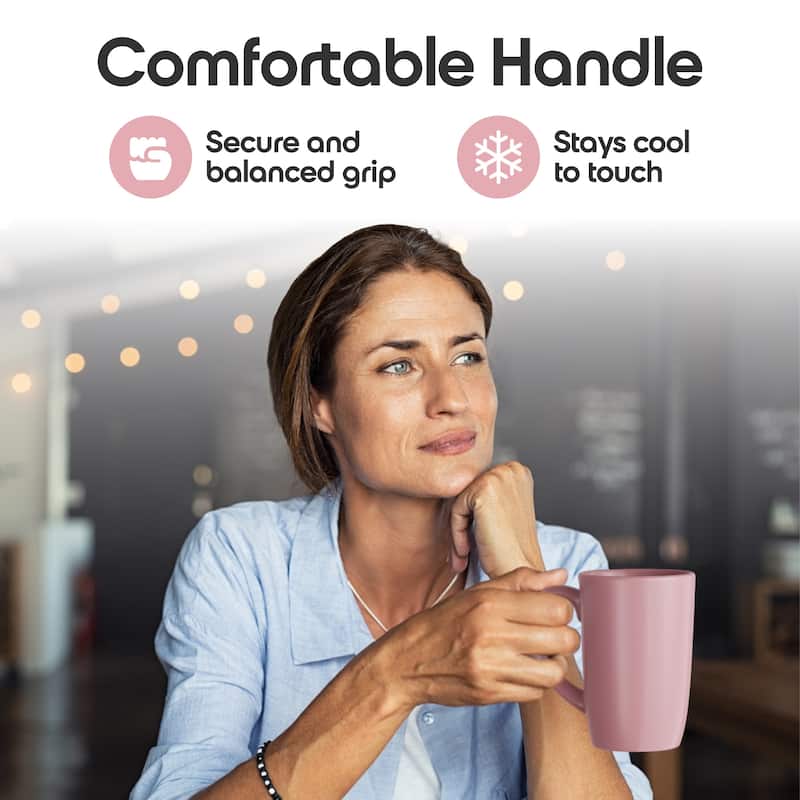 Omniware Set of 4 Teaz Cafe 18 oz Mugs with Matte Finish