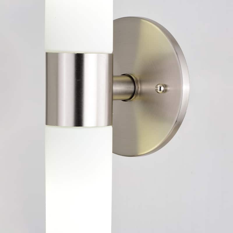 Elliot 2 Light LED Compatible Contemporary Bathroom Vanity Wall Sconce Fixture White Glass