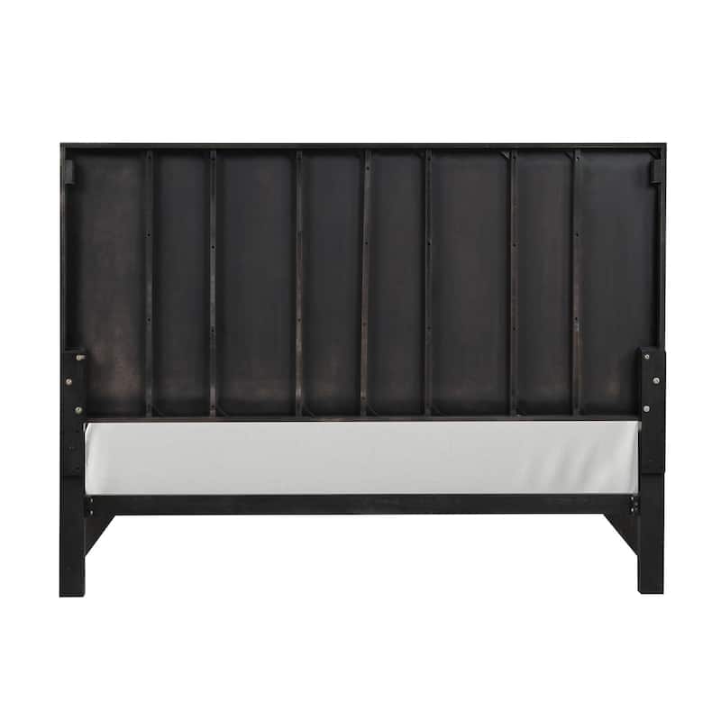 Contemporary Black Gold Finish Platform 1pc Bed