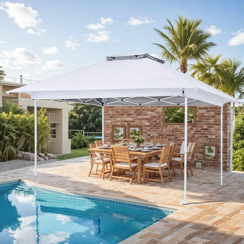 AVAWING 10x10 Pop Up Canopy Tent - Instant Shelter with UV Protection for Outdoor Events, Beach - Heavy Duty Steel Frame - Standard - White