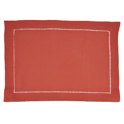 Hemstitched Border Design Table Mats (Set of 12) - 14"x20"