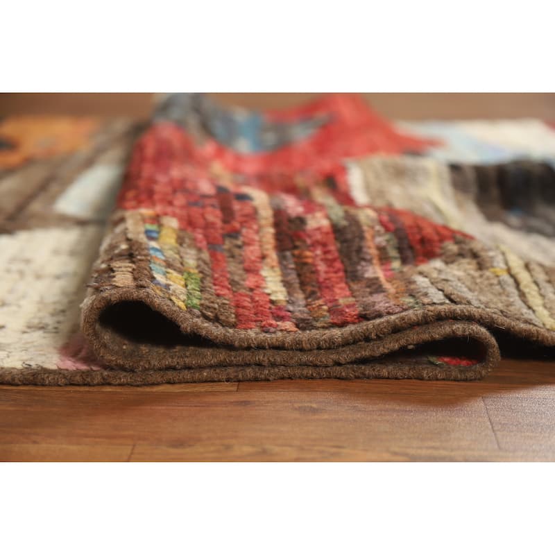 Abstract Moroccan Oriental Rug Handmade Modern Tribal Wool Carpet - 3'8" x 6'9"