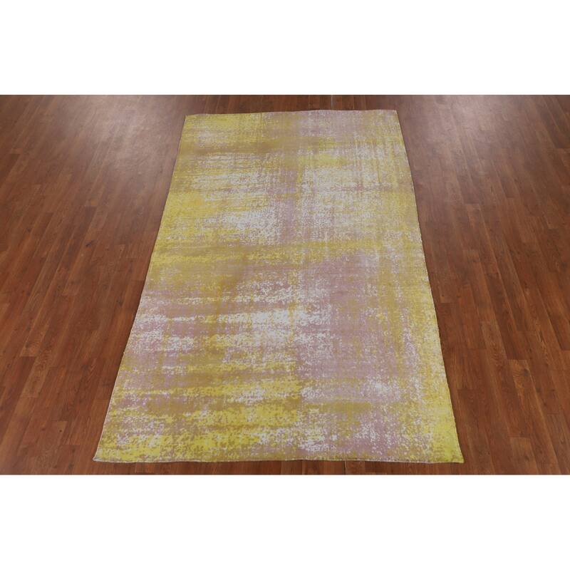 All-Over Abstract Modern Area Rug Hand-Knotted Wool Carpet - 4'10"x 7'9"