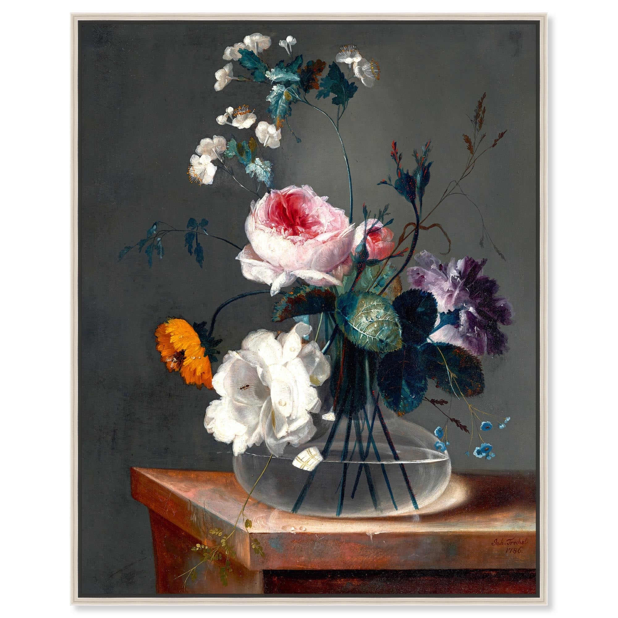 Still Life with Flowers Canvas Vintage Floral Wall Art by Art Remedy