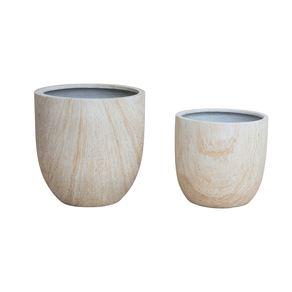 2-Piece Eco Stone Indoor/Outdoor Planters