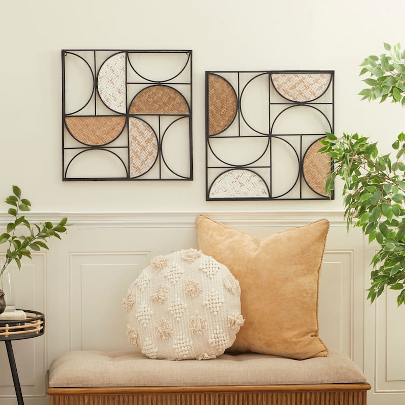 Iron Contemporary Wall Decor (Set of 2) - 20"W, 20"H