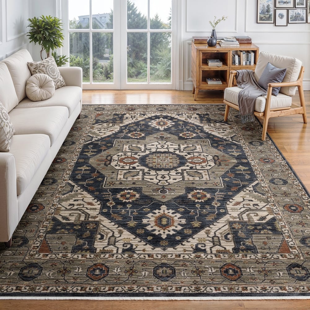 Esme Traditional Center Medallion Area Rug