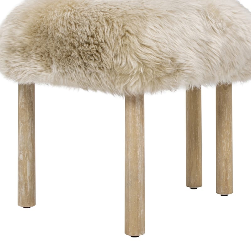 Jennifer Taylor Home Arden 19.5" Genuine Sheepskin Split Back Dining Chair, Natural Blonde